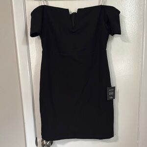 Lulu's Black Off-Shoulder Puff Sleeve Mini Dress